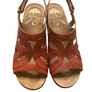 Dansko Leather Wedge Sandals